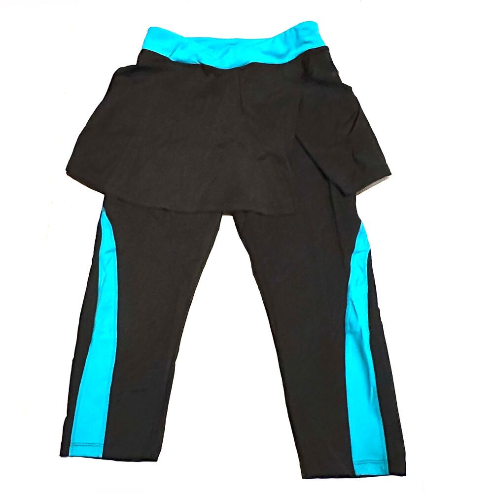 Anivivo Black and Blue Activewear Skirted Leggings Women's Large
